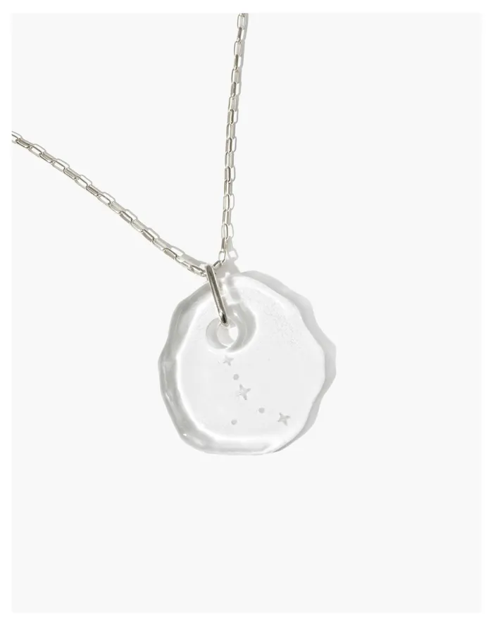 Women CLED Constellation Necklace In Clear Engraving Capricorn Madewell Necklaces