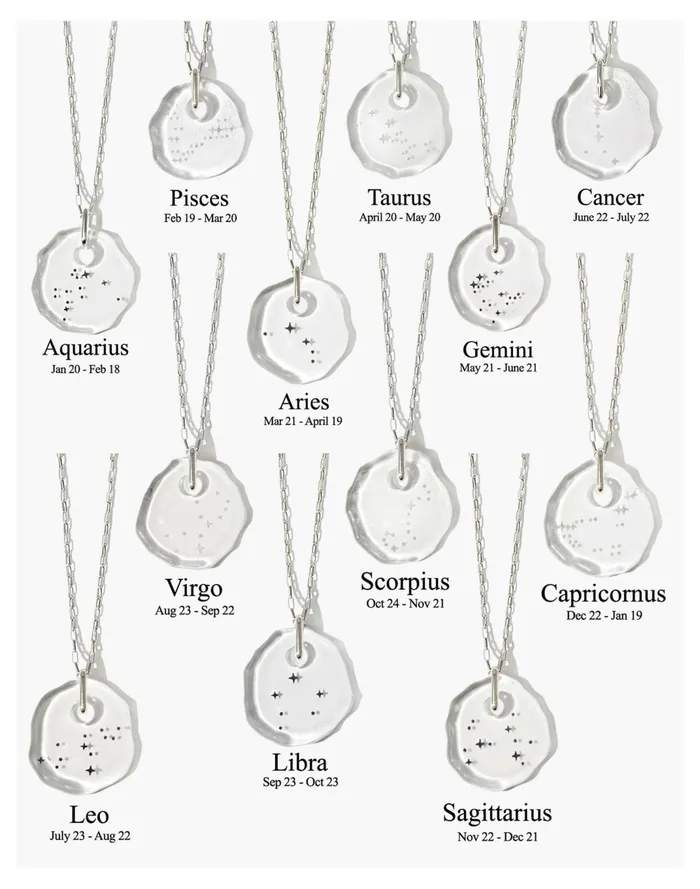 Women CLED Constellation Necklace In Clear Engraving Capricorn Madewell Necklaces Women CLED Constellation Necklace In Clear Engraving Capricorn Madewell Necklaces