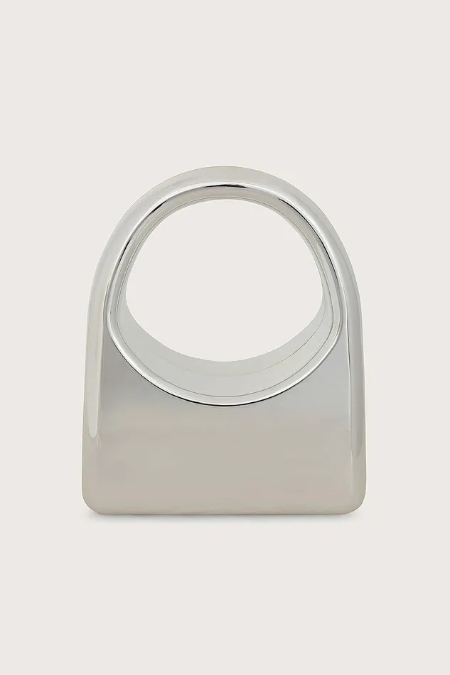 Women Clutch Bags Lavish Alice EMMY Sculpted Acrylic Hand Bag In Silver Silver