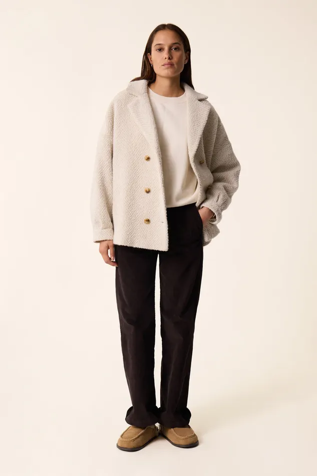 Women Coat Yago Creme Manteau Laine Blanc Des Petits Hauts Coats and Jackets