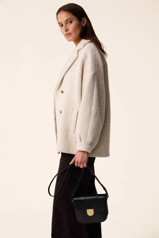 Women Coat Yago Creme Manteau Laine Blanc Des Petits Hauts Coats and Jackets