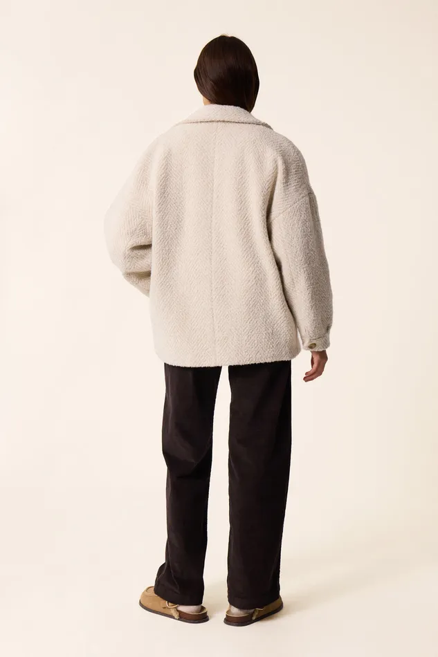 Women Coat Yago Creme Manteau Laine Blanc Des Petits Hauts Coats and Jackets