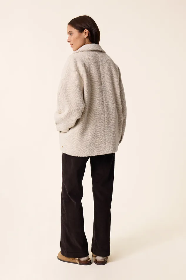Women Coat Yago Creme Manteau Laine Blanc Des Petits Hauts Coats and Jackets