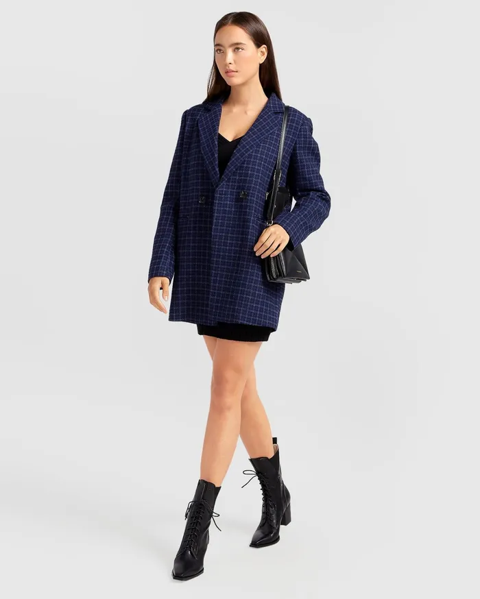 Women Coats and Jackets Belle and Bloom Cambridge Oversized Wool Blazer 8211 Blue