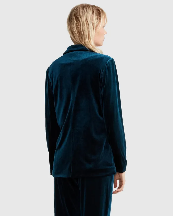 Women Coats and Jackets Belle and Bloom Eternity Velvet Blazer 8211 Dark Teal