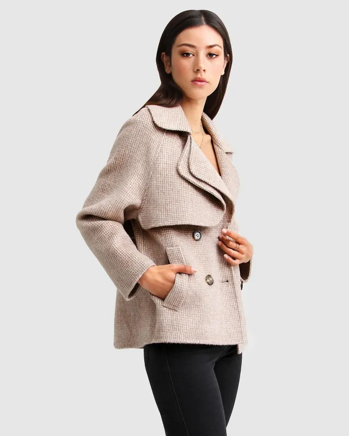 Women Coats and Jackets Belle and Bloom I039m Yours Wool Blend Peacoat 8211 Beige