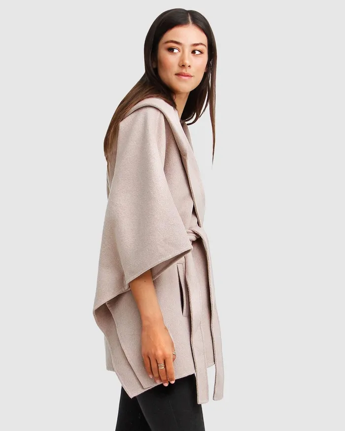 Women Coats and Jackets Belle and Bloom Jackson Landing Wool Blend Cape Coat 8211 Sand