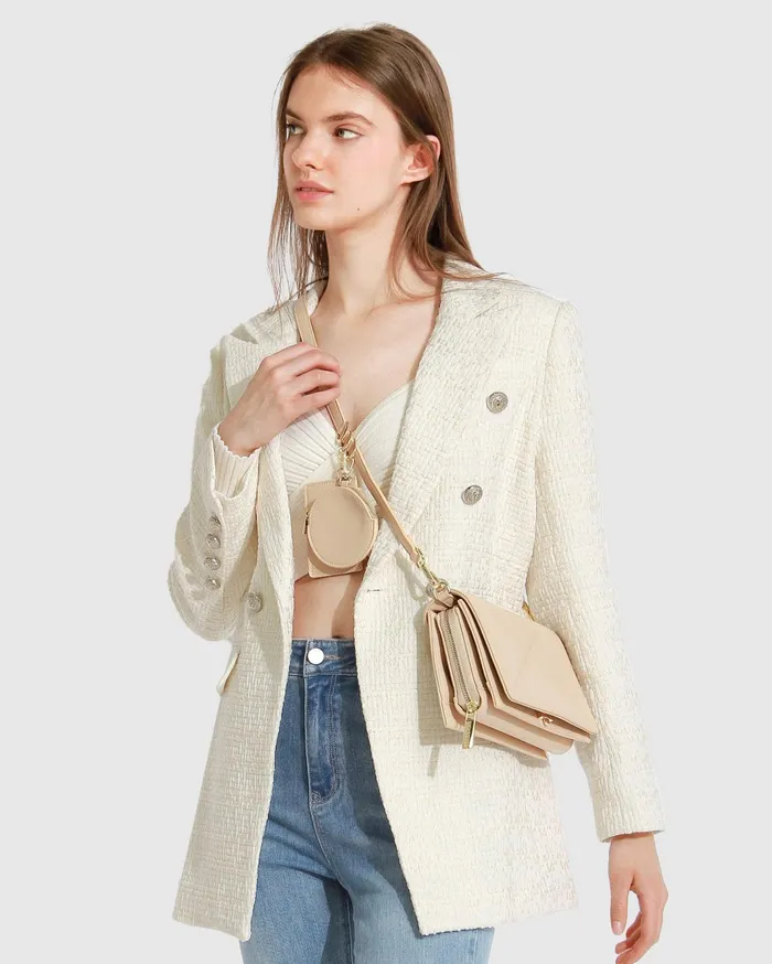 Women Coats and Jackets Belle and Bloom Princess Polina Tweed Blazer 8211 Cream