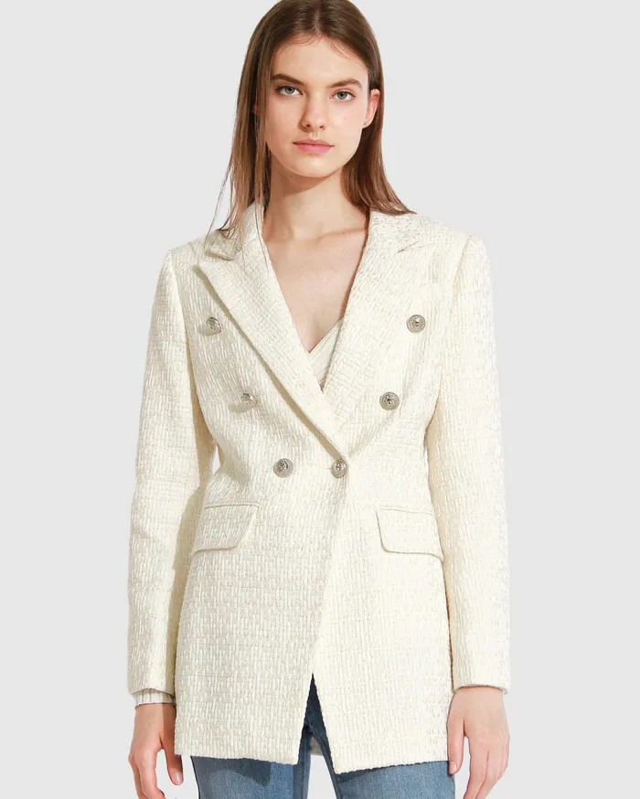 Women Coats and Jackets Belle and Bloom Princess Polina Tweed Blazer 8211 Cream