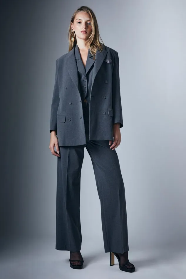 Women Coats Bardot Pin Stripe Classic Blazer In Grey Stripe Grey Stripe