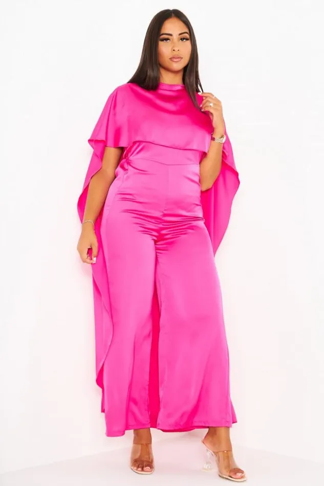 Women Combinaison Rose Ample Satine Empicement Sur Les paules Pink Brentiny Paris Playsuits