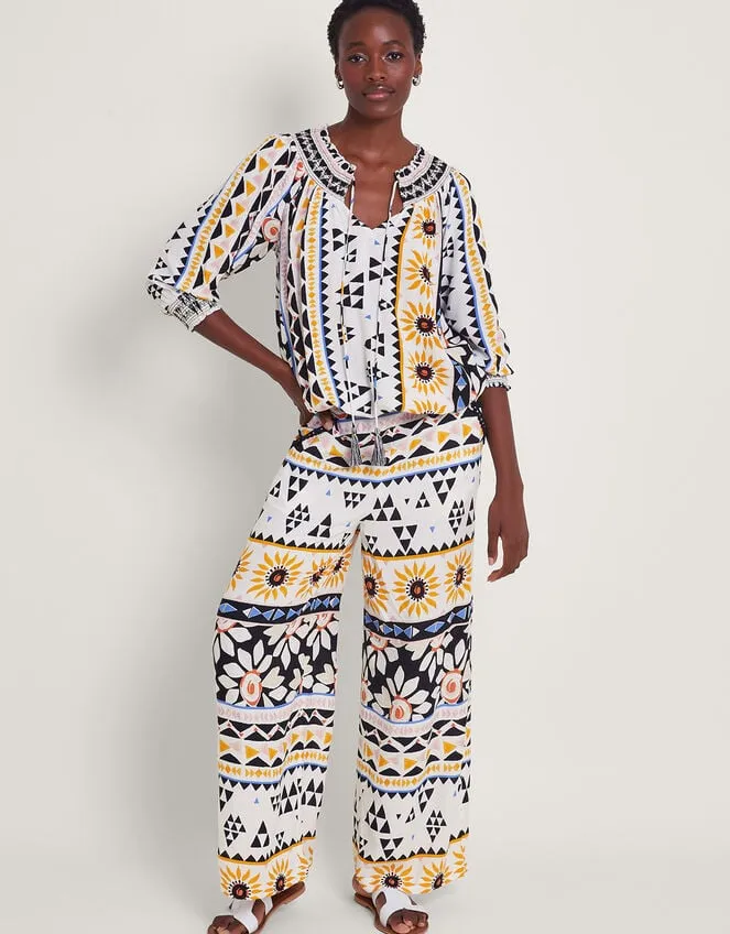 Women Corey Print Trousers Ivory Monsoon Beachwear and Swimwear