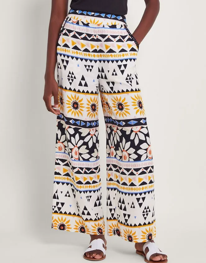 Women Corey Print Trousers Ivory Monsoon Beachwear and Swimwear