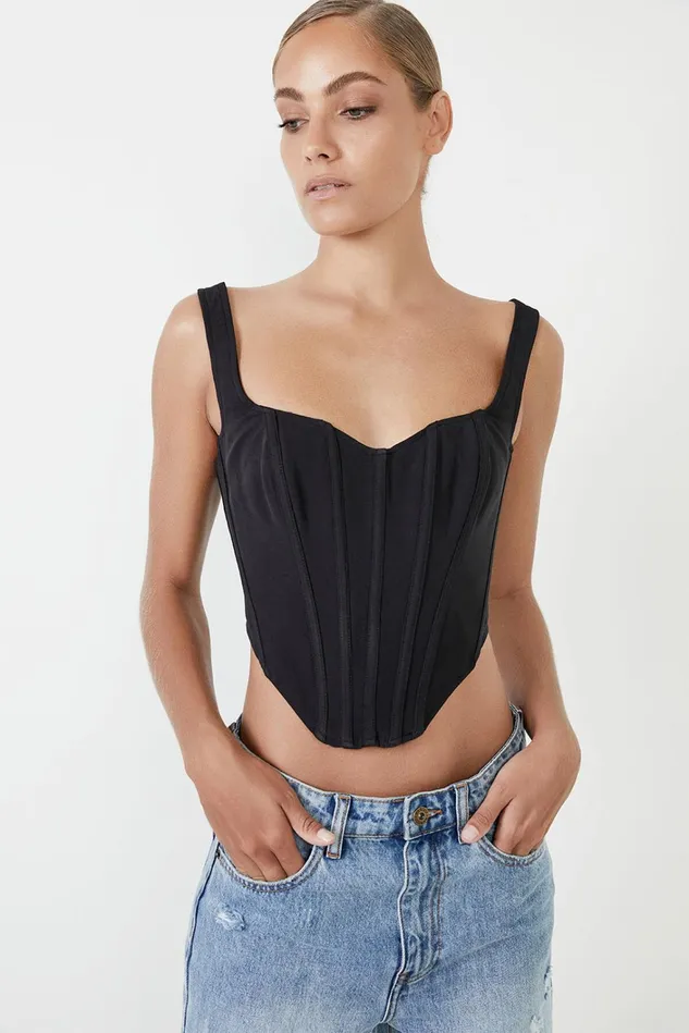 Women Corsets Bardot Fitted Corset Bustier In Black Black