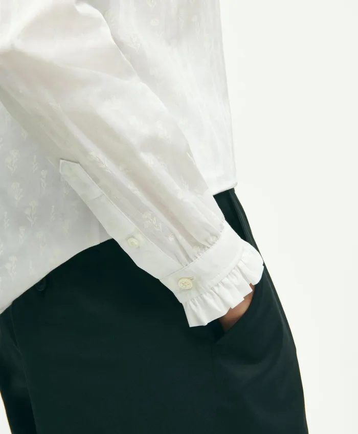 Women Cotton Dobby Shirt White Brooks Brothers Blouses and Shirts