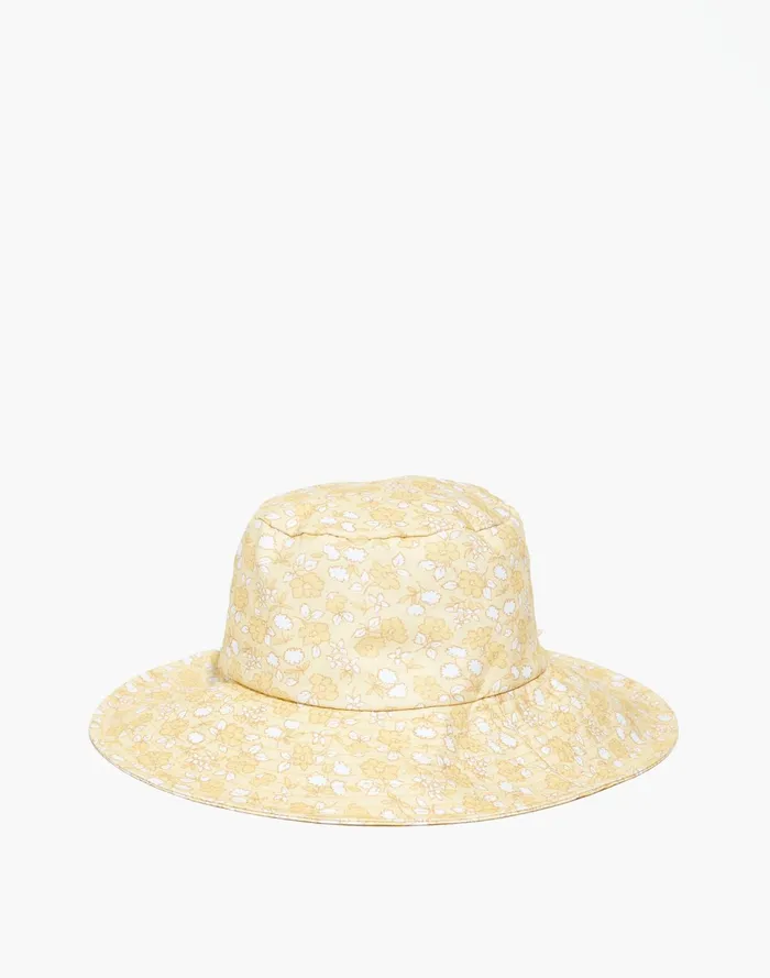 Women Cotton Linen Packable Sunhat Pressed Sunflower Madewell Hats