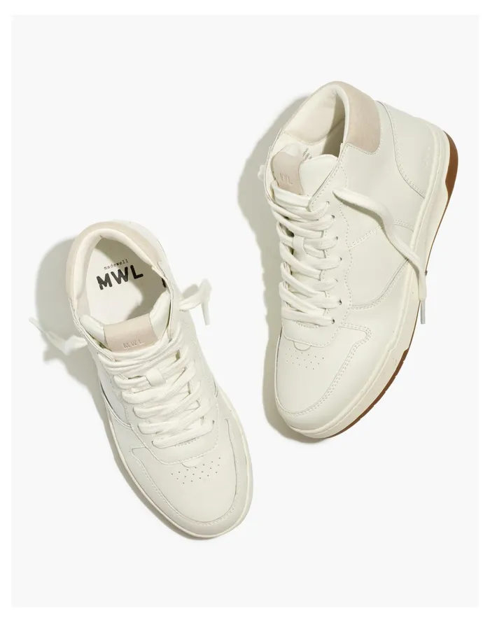 Women Court High Top Sneakers In Neutral Ivory Multi Madewell Sneakers