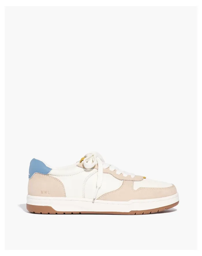 Women Court Sneakers In Neutral Leather And Suede Tranquil Lake Multi Madewell Sneakers