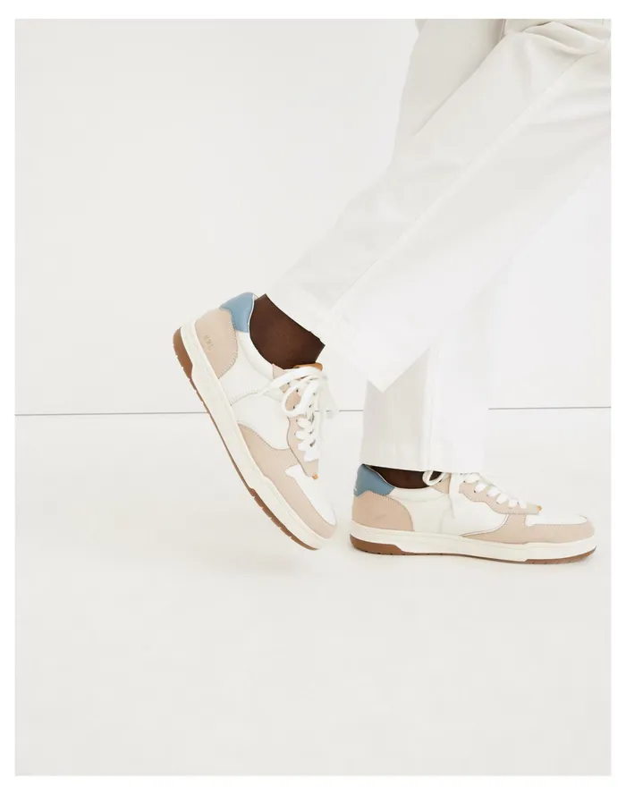 Women Court Sneakers In Neutral Leather And Suede Tranquil Lake Multi Madewell Sneakers Women Court Sneakers In Neutral Leather And Suede Tranquil Lake Multi Madewell Sneakers