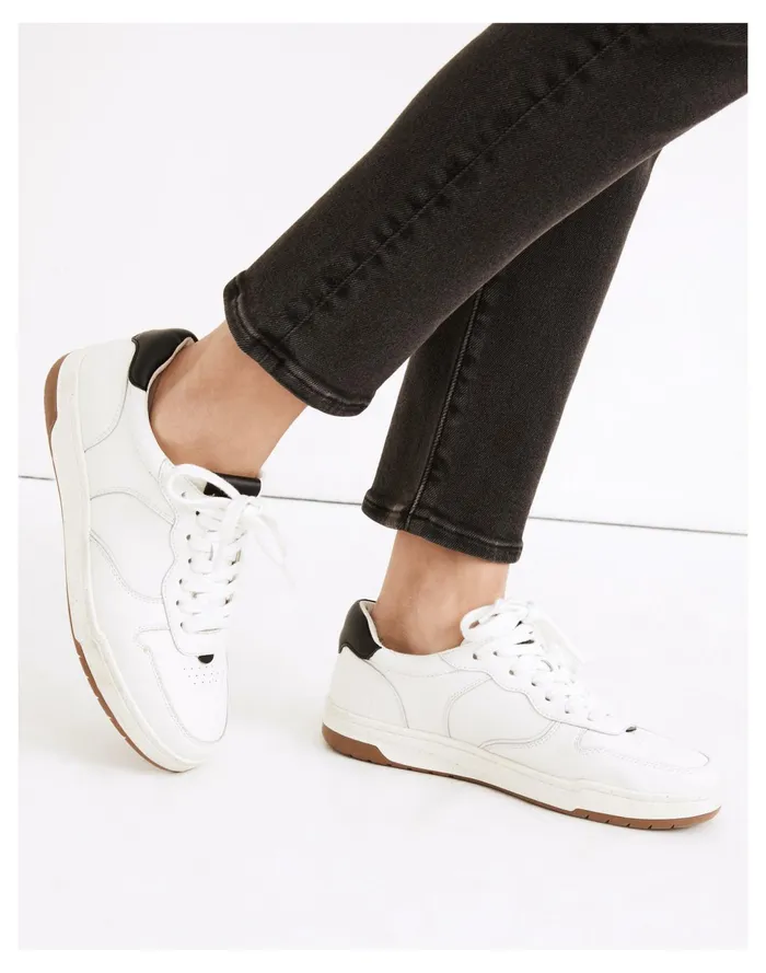 Women Court Sneakers In White And Black Leather Almist Black Multi Madewell Sneakers Women Court Sneakers In White And Black Leather Almist Black Multi Madewell Sneakers
