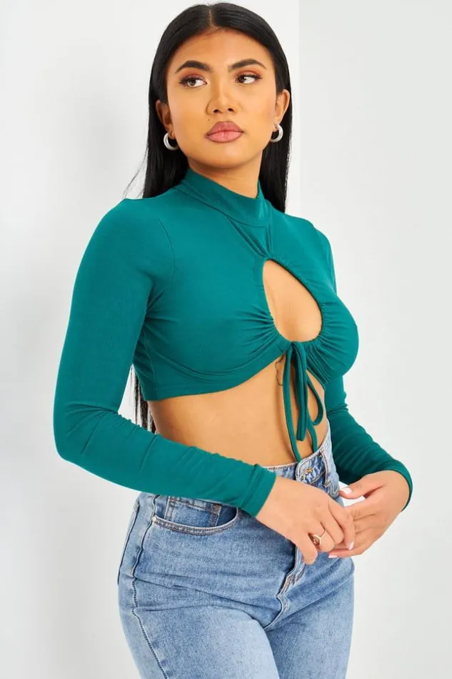 Women Crop Top Vert Ajour La Poitrine Brentiny Paris Top And Tank Tops