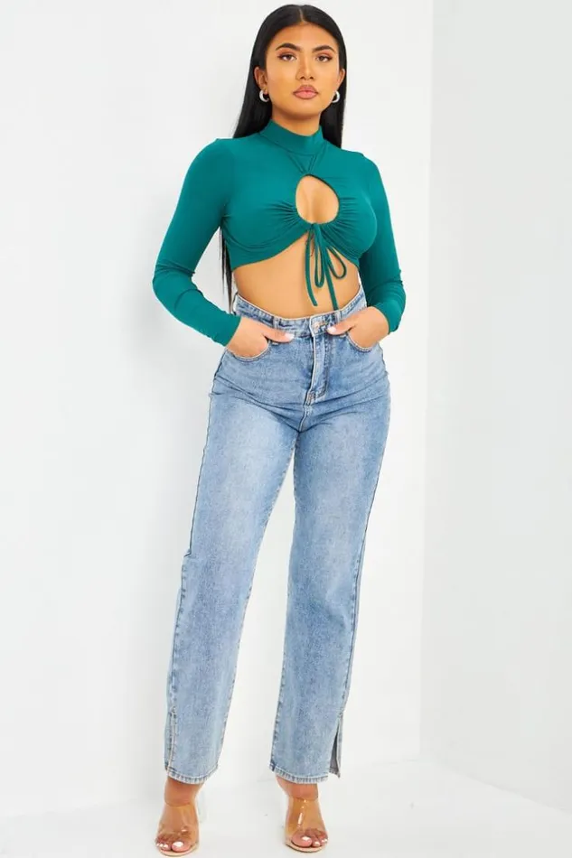 Women Crop Top Vert Ajour La Poitrine Brentiny Paris Top And Tank Tops