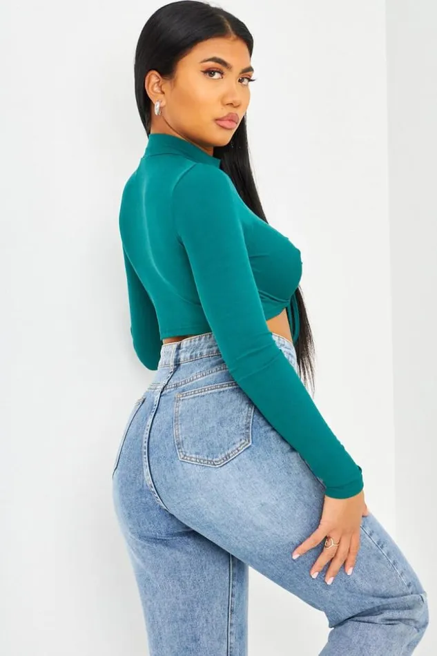 Women Crop Top Vert Ajour La Poitrine Brentiny Paris Top And Tank Tops