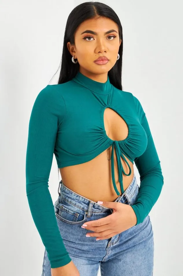 Women Crop Top Vert Ajour La Poitrine Brentiny Paris Top And Tank Tops