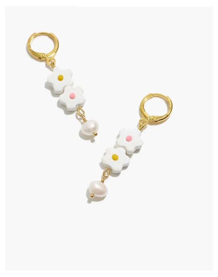Women CRUMi Stuff Motek Flower Pearl Earrings White Multi Madewell Earrings
