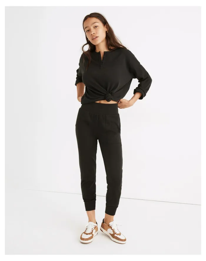Women Curvy MWL Breeze Skinny Joggers True Black Madewell Pajamas