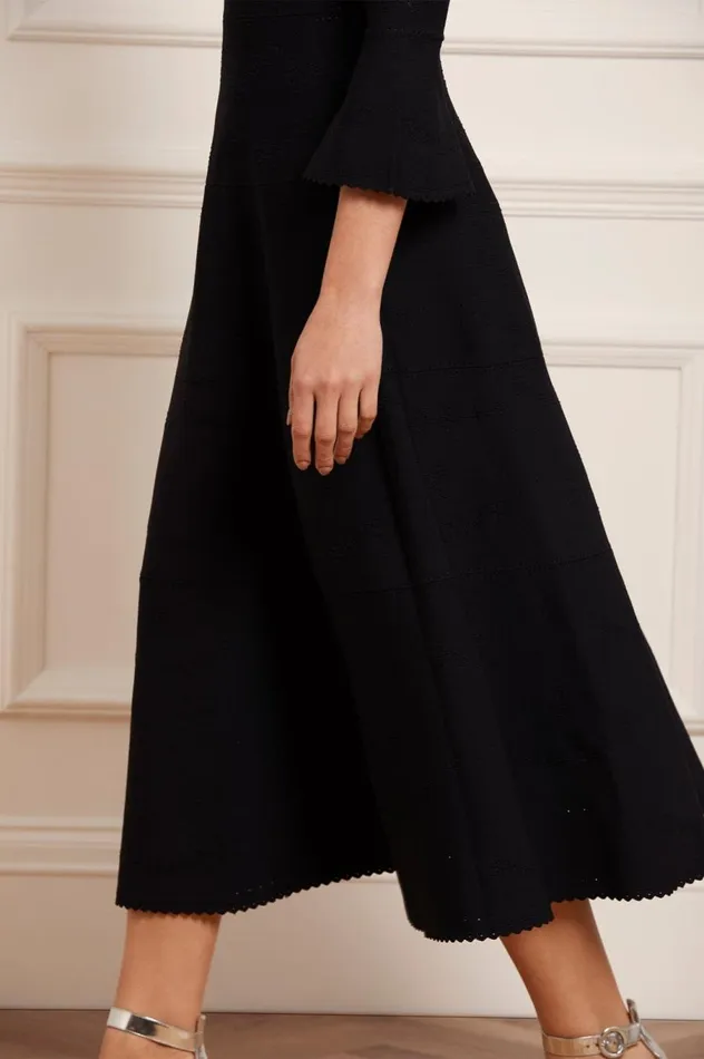Women Day Dresses Needle and Thread Pretty Pointelle Knit Ankle Gown Black