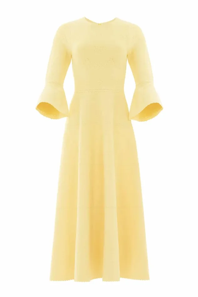 Women Day Dresses Needle and Thread Pretty Pointelle Knit Gown Yellow