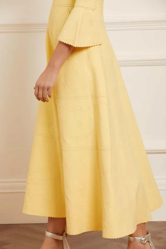 Women Day Dresses Needle and Thread Pretty Pointelle Knit Gown Yellow
