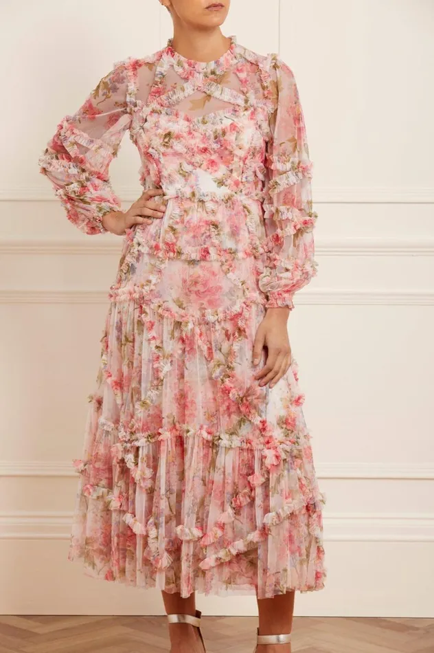 Women Day Dresses Needle and Thread Summer Song Diamond Ruffle Ballerina Dress Multi