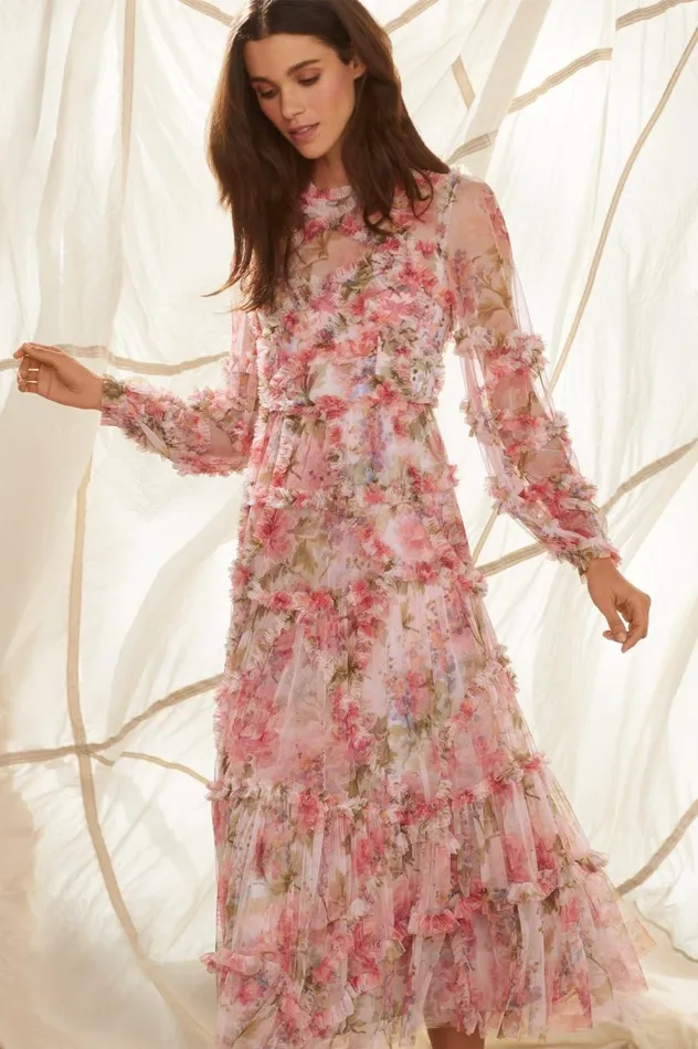 Women Day Dresses Needle and Thread Summer Song Diamond Ruffle Ballerina Dress Multi