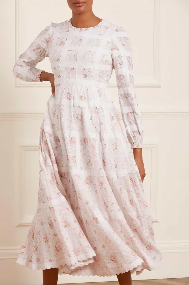 Women Day Dresses Needle and Thread Vintage Ditsy Sophia Long Sleeve Ankle Gown Multi Women Day Dresses Needle and Thread Vintage Ditsy Sophia Long Sleeve Ankle Gown Multi