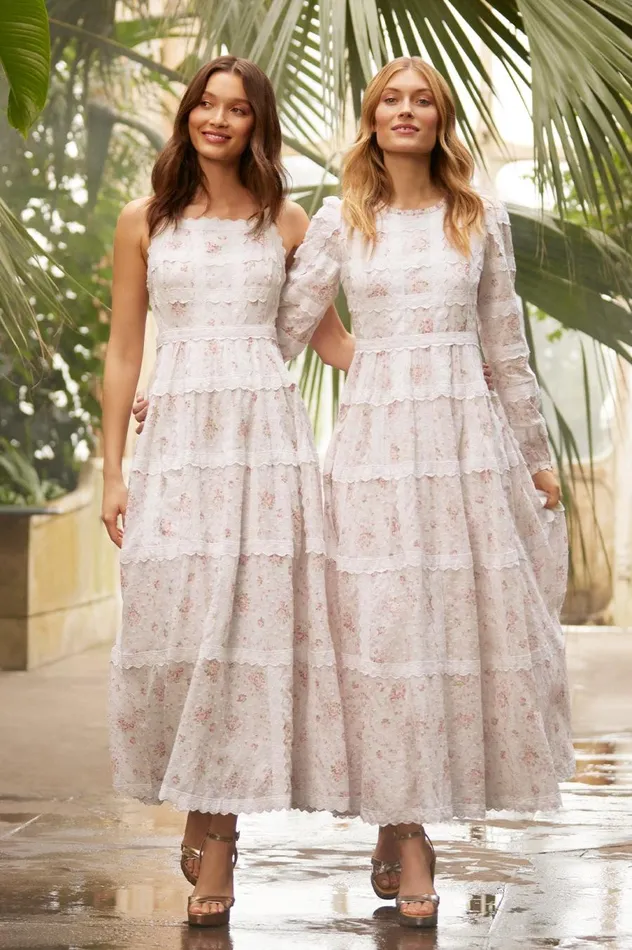 Women Day Dresses Needle and Thread Vintage Ditsy Sophia Long Sleeve Ankle Gown Multi Women Day Dresses Needle and Thread Vintage Ditsy Sophia Long Sleeve Ankle Gown Multi