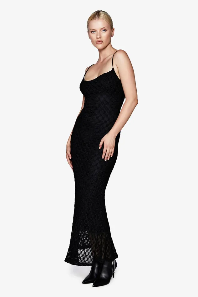 Women Day To Night Dresses Bardot Adoni Mesh Midi Dress In Black Black Women Day To Night Dresses Bardot Adoni Mesh Midi Dress In Black Black