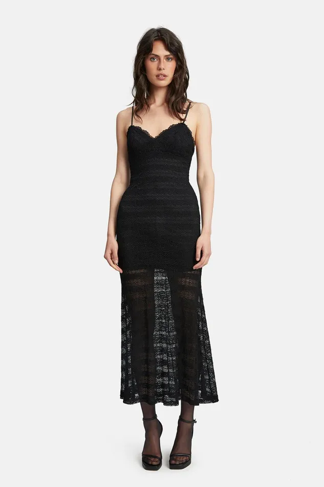 Women Day To Night Dresses Bardot Flynn Lace Dress In Black Black