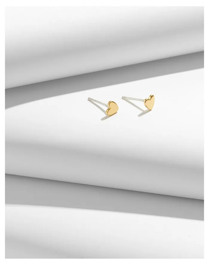 Women Delicate Collection Demi Fine Heart Stud Earrings 14k Gold Madewell 14K GoldPlated