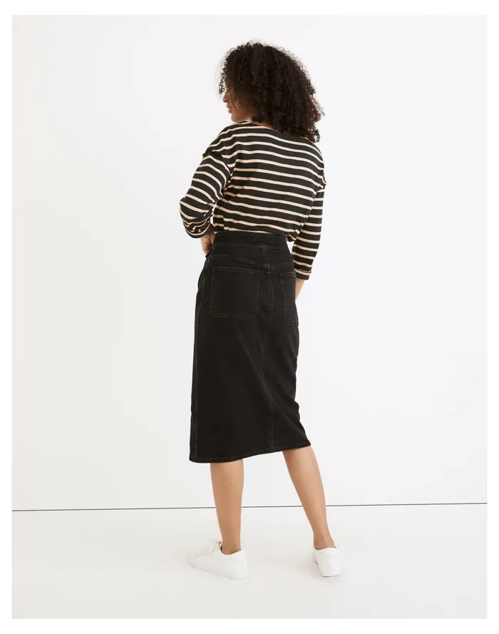 Women Denim Button Front Flap Pocket Midi Skirt In Lunar Wash Lunar Wash Madewell Skirts Women Denim Button Front Flap Pocket Midi Skirt In Lunar Wash Lunar Wash Madewell Skirts
