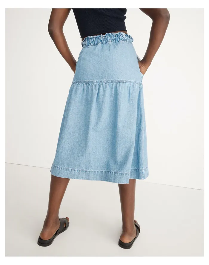 Women Denim Pull On Midi Skirt In Normandie Wash Normandie Wash Madewell Skirts Women Denim Pull On Midi Skirt In Normandie Wash Normandie Wash Madewell Skirts