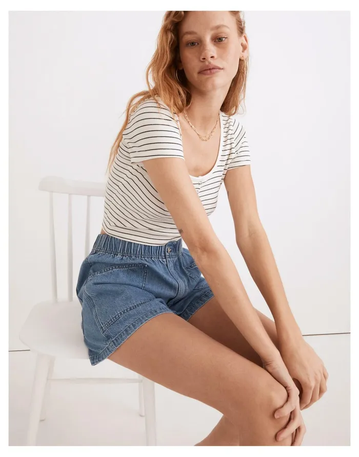 Women Denim Pull On Utility Shorts In Grandfield Wash Grandfield Wash Madewell Shorts Women Denim Pull On Utility Shorts In Grandfield Wash Grandfield Wash Madewell Shorts
