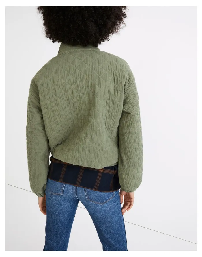Women Diamond Jacquard Half Zip Pullover Top Faded Palm Madewell Tops and Shirts Women Diamond Jacquard Half Zip Pullover Top Faded Palm Madewell Tops and Shirts