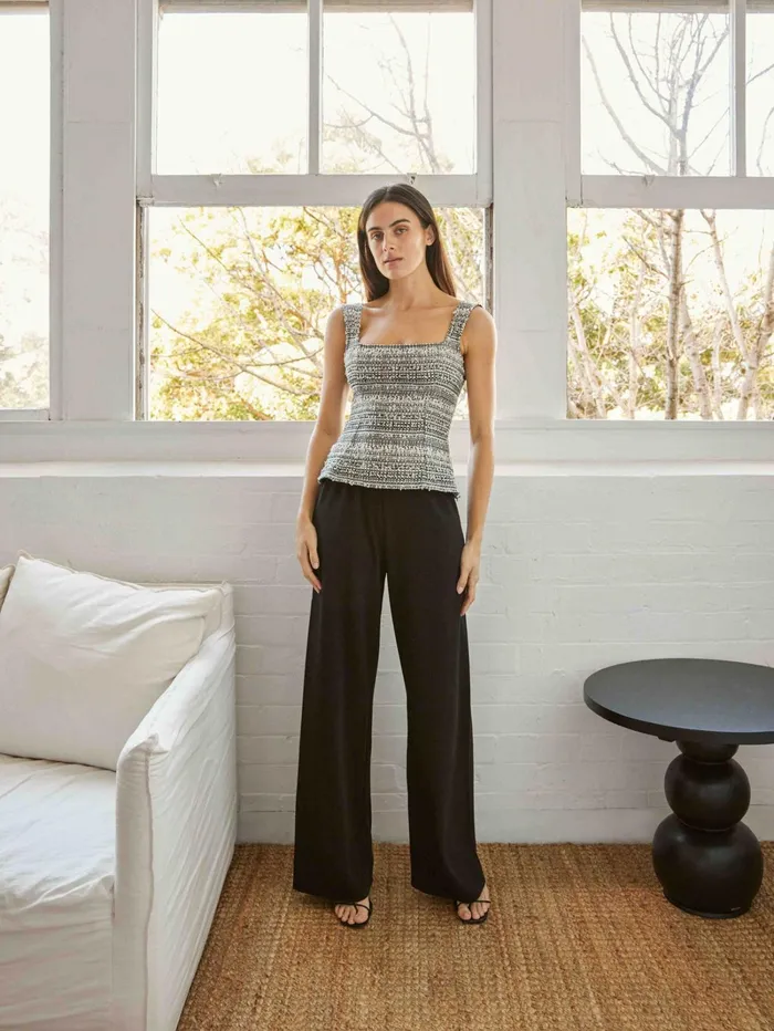 Women Dominique Healy 8211 Naia Cami In BlackIvory The UNDONE Tops