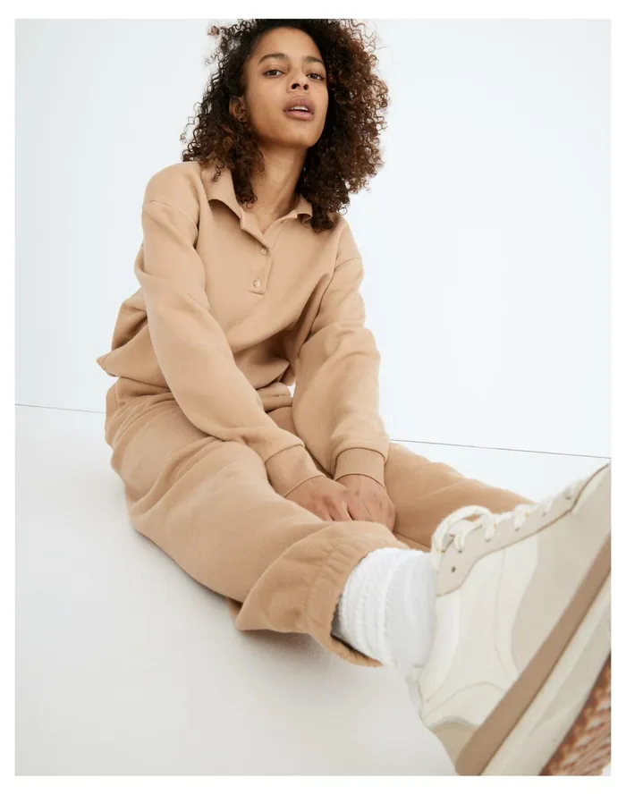 Women Donni Vintage Fleece Jogger Sweatpants Camel Madewell Sweatshirts and Sweatpants