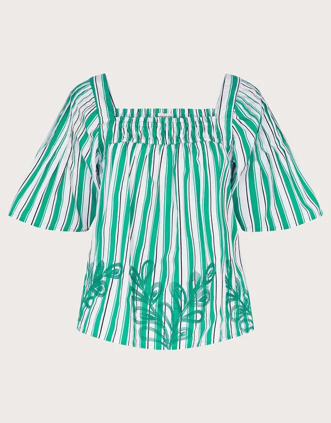 Women Dorita Embroidered Top Green Monsoon Tops and Blouses