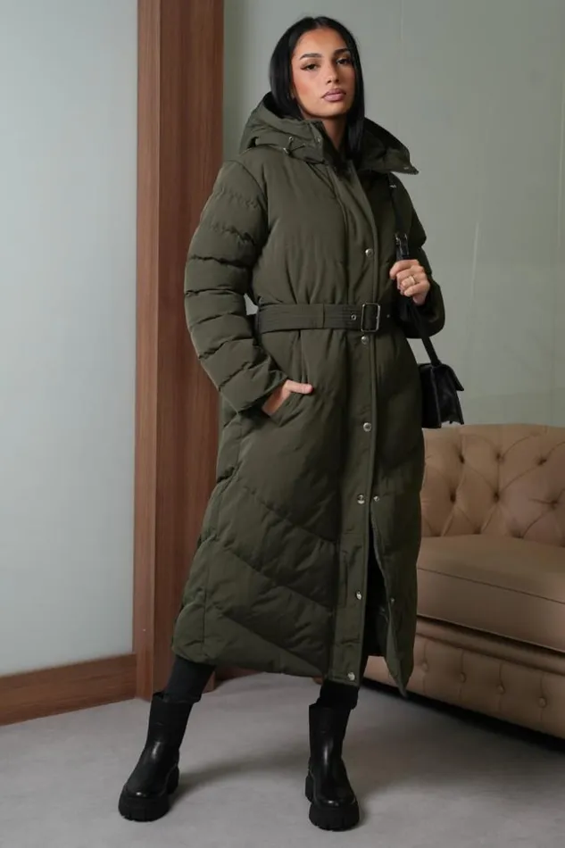 Women Doudoune Kaki Longue Matelasse Et Ceinture Khaki Brentiny Paris White Tops Women Doudoune Kaki Longue Matelasse Et Ceinture Khaki Brentiny Paris White Tops