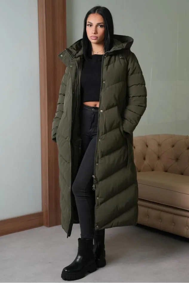 Women Doudoune Kaki Longue Matelasse Et Ceinture Khaki Brentiny Paris White Tops Women Doudoune Kaki Longue Matelasse Et Ceinture Khaki Brentiny Paris White Tops