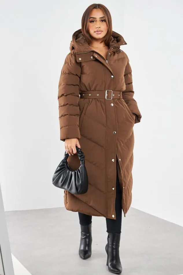 Women Doudoune Marron Longue Matelasse Et Ceinture Brown Brentiny Paris Parkas And Down Jackets Women Doudoune Marron Longue Matelasse Et Ceinture Brown Brentiny Paris Parkas And Down Jackets